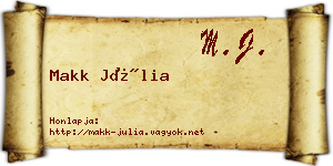 Makk Júlia névjegykártya